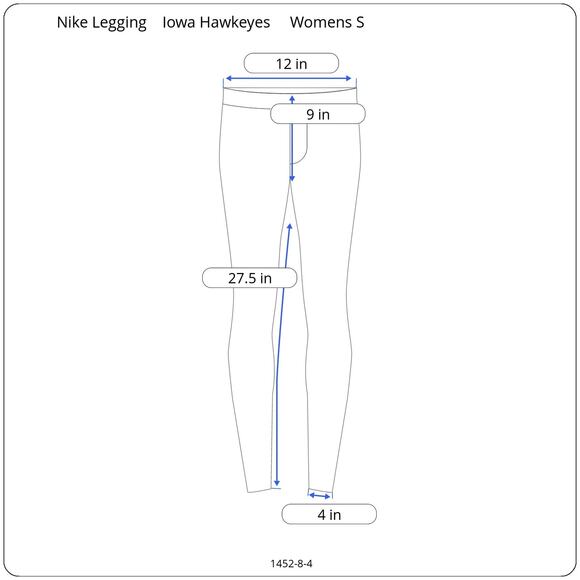 Nike Iowa Hawkeyes Legging Womens S Small Stretch Black Grey Dotted Spellout - Picture 9 of 9